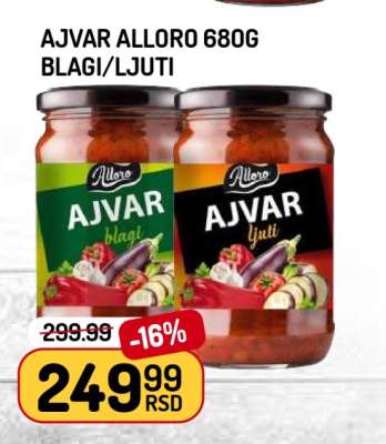 Ajvar Alloro 680g Blagi/Ljuti
