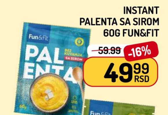 Instant Palenta sa Sirom 60g Fun&Fit
