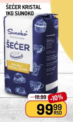 ŠEĆER KRISTAL 1KG SUNOKO