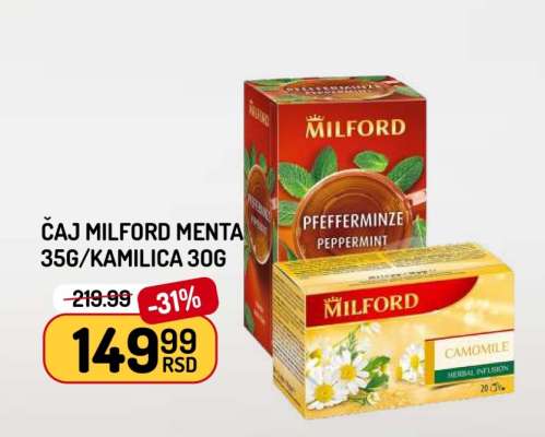 Čaj Milford Menta 35g/Kamilica 30g