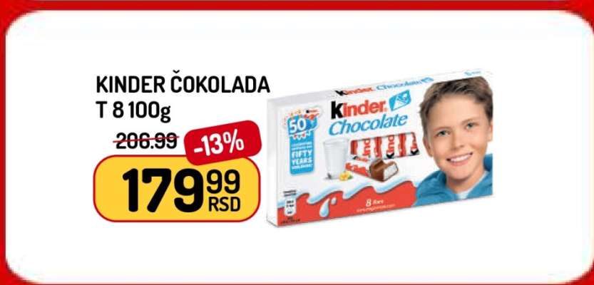 KINDER ČOKOLADA T 8 100g