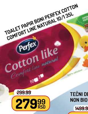 TOALET PAPIR BONI PERFEX COTTON COMFORT LINE NATURAL 10/1 3SL