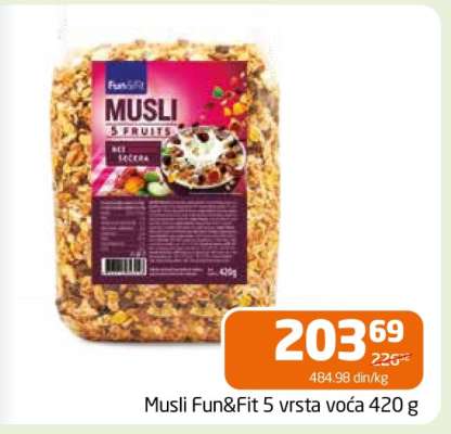 Musli Fun&Fit 5 vrsta voća 420 g