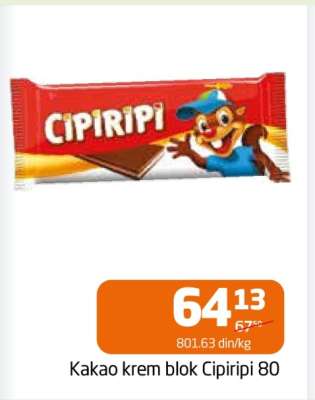 Kakao krem blok Cipiripi 80