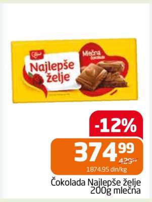 Čokolada Najlepše želje 200g mlečna