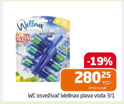 WC osvěživač Wellnax plava voda 3/1