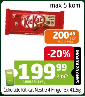 Čokolade Kit Kat Nestlé 4 Finger 3x 41.5g