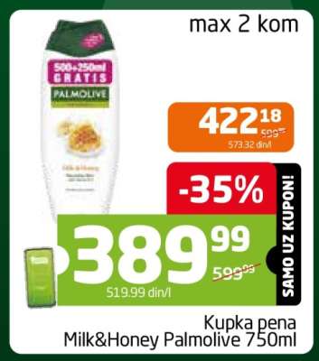 Kupka pena Milk&Honey Palmolive 750ml