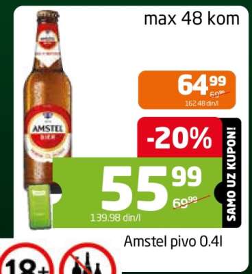 Amstel pivo 0.4l