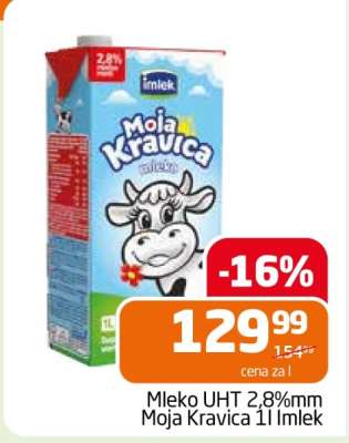 Mleko UHT 2,8%mm Moja Kravica 1l Imlek