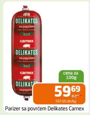 Parizer sa povrćem Delikates Carnex