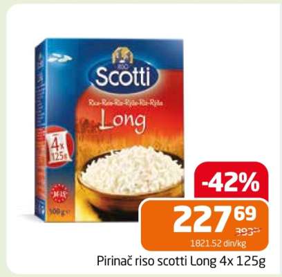 Pirinač riso scotti Long 4x 125g