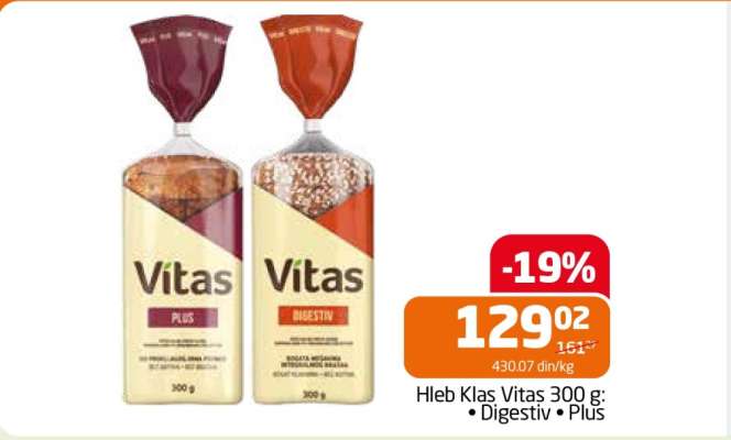 Hleb Klas Vitas 300 g