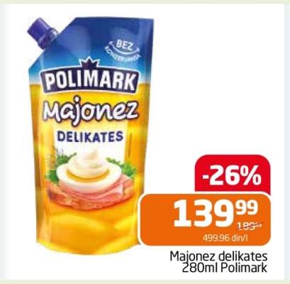 Majonez delikates 280ml Polimark