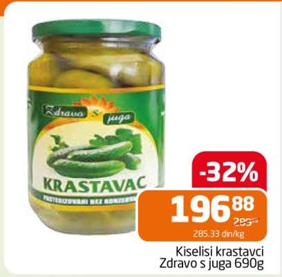 Kiseli krastavci Zdravo s juga 690g