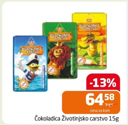 Čokoladica Životinjsko carstvo 15g