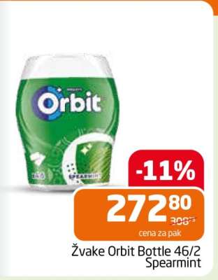 Žvake Orbit Bottle 46/2 Spearmint
