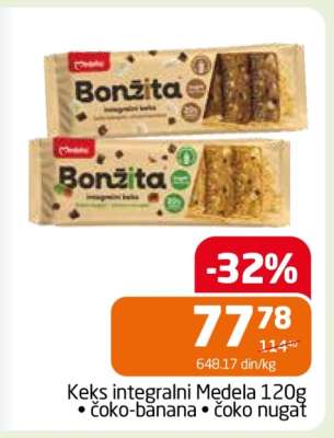 Keks integralni Medela 120g