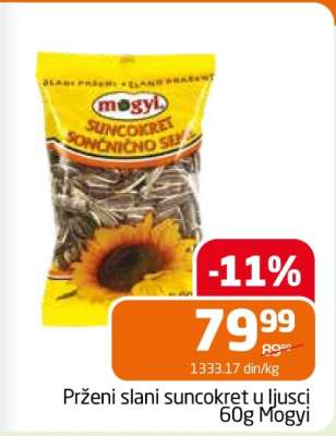 Prženi slani suncokret u ljusci 60g Mogyi