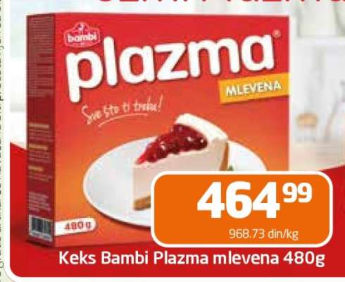 Keks Bambi Plazma mlevena 480g