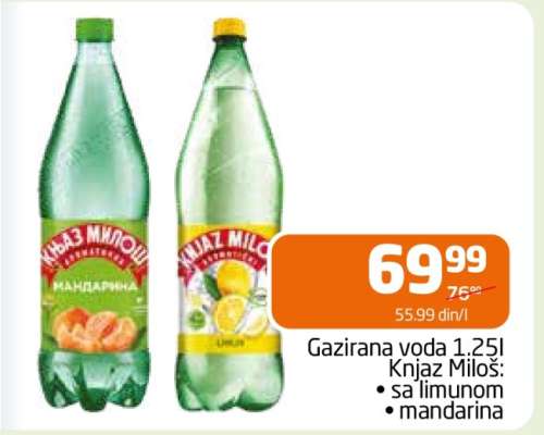 Gazirana voda 1.25l Knjaz Miloš