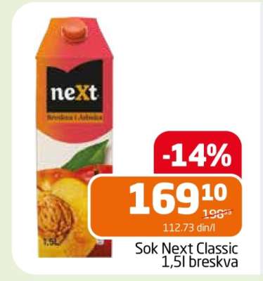 Sok Next Classic 1,5l breskva