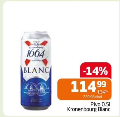 Pivo 0.5l Kronenbourg Blanc