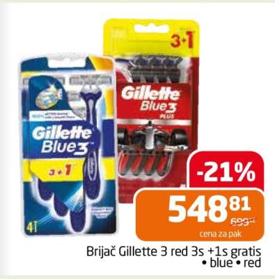 Brijač Gillette 3 red 3s +1s gratis