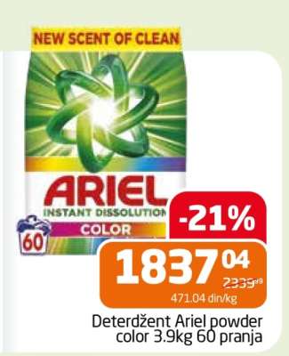 Deterdžent Ariel powder color 3.9kg 60 pranja