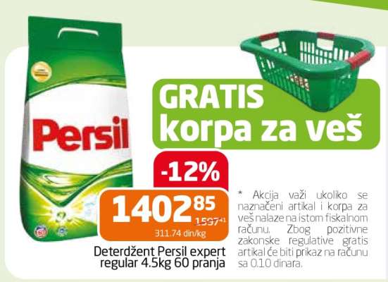 Deterdžent Persil expert regular 4.5kg 60 pranja