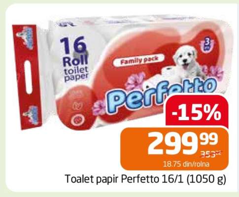 Toalet papir Perfetto 16/1 (1050 g)