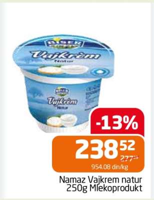 Namaz Vajkrem natur 250g Mlekoprodukt