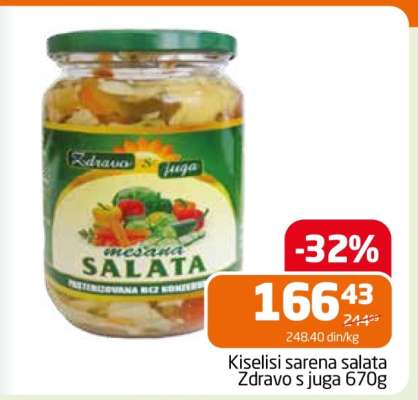 Kiseliš šarena salata Zdravo s juga 670g