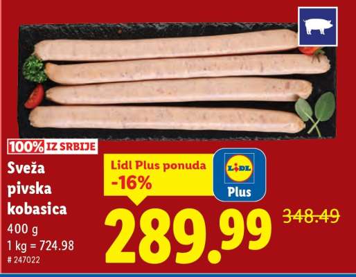 Sveža pivska kobasica