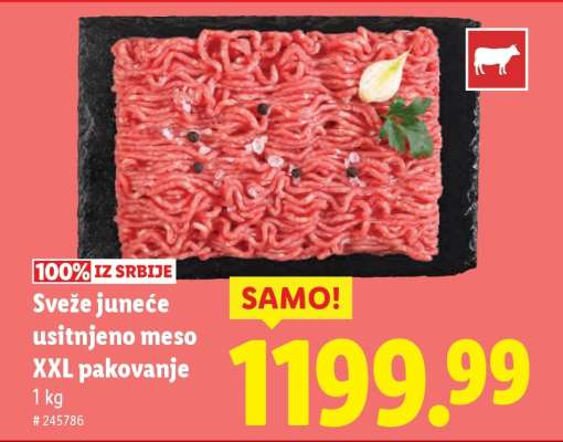 Sveže juneće usitnjeno meso XXL pakovanje