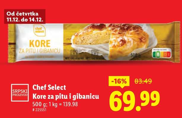 Chef Select Kore za pitu i gibanicu