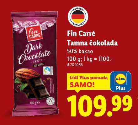 Fin Carré Tamna čokolada