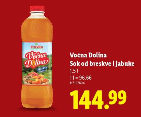 Voćna dolina Sok od breskve i jabuke