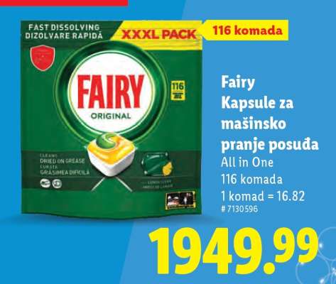 Fairy Kapsule za mašinsko pranje posuđa