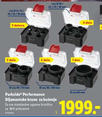 PARKSIDE PERFORMANCE Dijamantske krune za bušenje