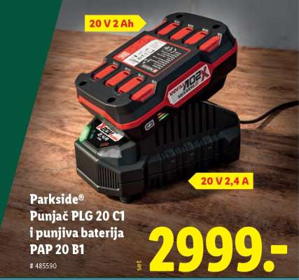 Parkside Punjač PLG 20 C1 i punjiva baterija PAP 20 B1