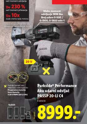 Parkside Performance Aku udarni odvijač PASSP 20-Li C4