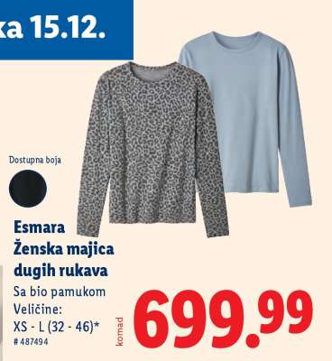 Esmara Ženska majica dugih rukava