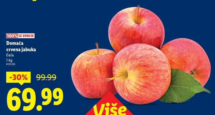 Domaća crvena jabuka Gala