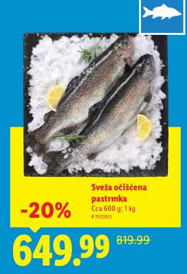 Sveža očišćena pastrmka