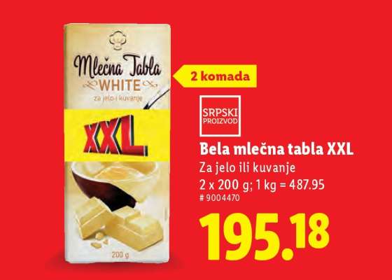 Bela mlečna tabla XXL