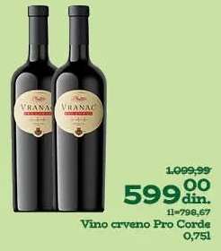Vino crveno Pro Corde