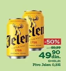 Pivo Jelen 0.33l