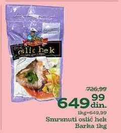 Smrznuti oslić Hek Barka 1kg