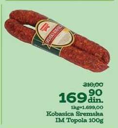 Kobasica Sremska IM Topola 100g